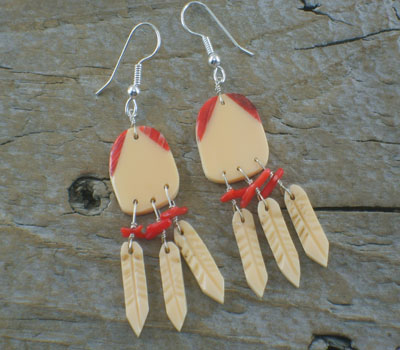 Earrings Native American War Shield Dangles 